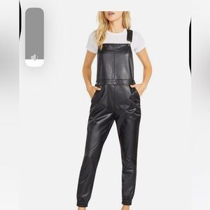 BB Dakota Black Faux Leather Jumpsuit